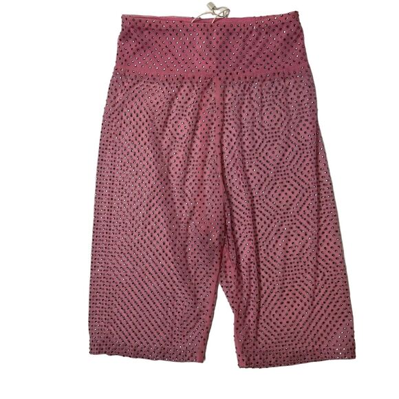 For Love and Lemons Pink Sheer Rhinestone Kiara Shorts XXS New